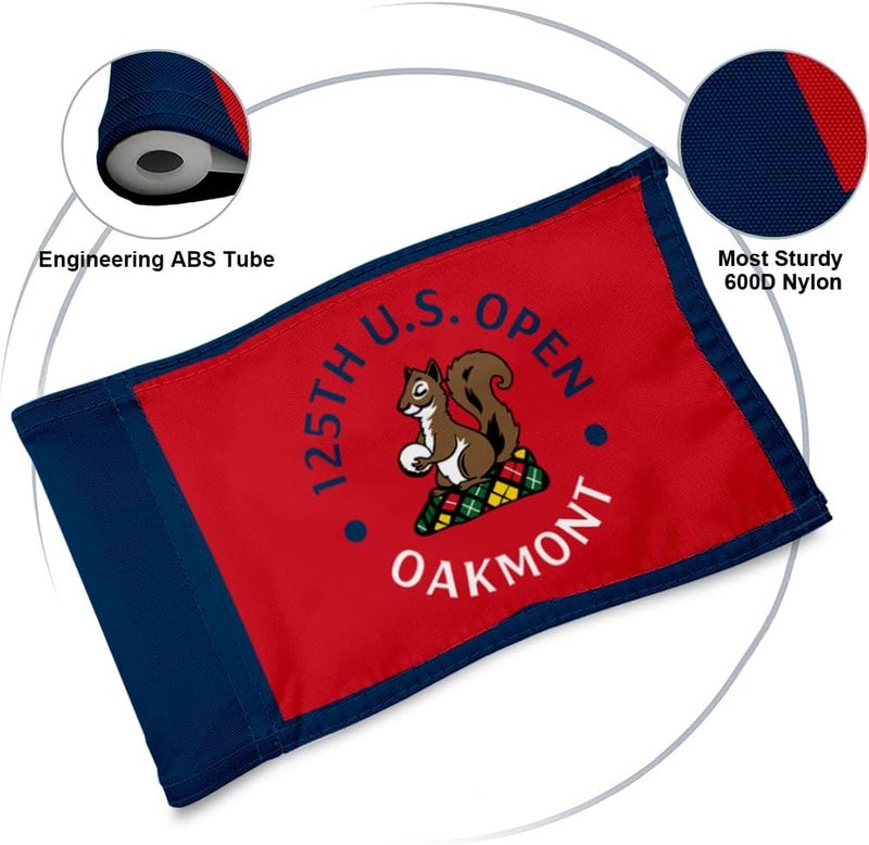 2BUT Oakmont Country Club Golf Pin PGA Flag Practic Putting Green Golf Flag For Backyard Garden Double-Sewn 600D Nylon Miniature Pin Flag Regulation Tube Flag(D 20"X13") - Image 3